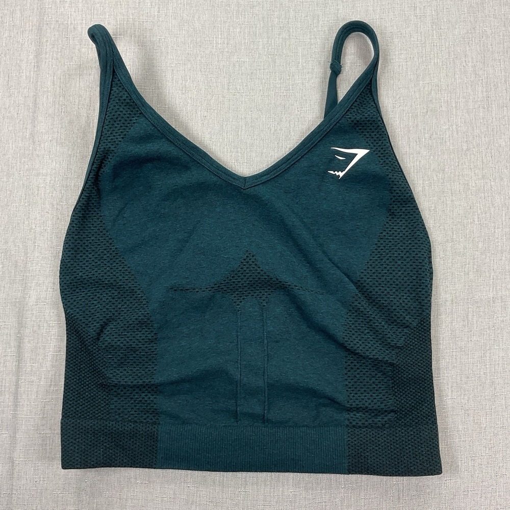 Gym Shark Vital Midi Tank Woodlang Green Not Sure on Size See Measurements